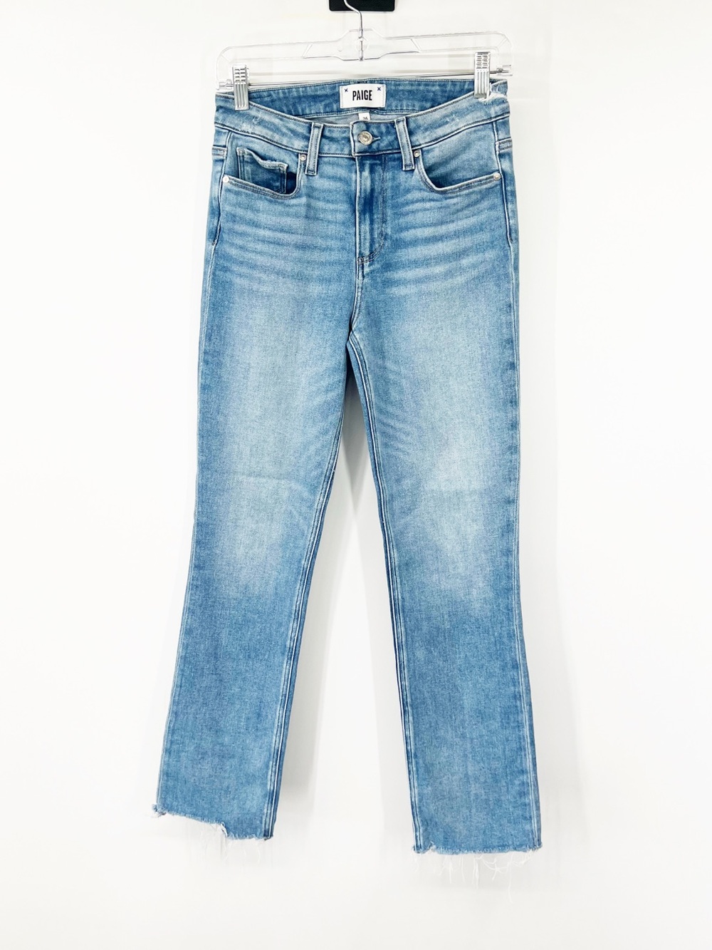 Paige Cindy Straight Jeans in Music Distressed